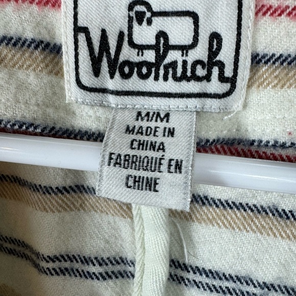 Woolrich Size Medium Striped Flannel Popover Shirt Poncho Style Dolman Sleeve - Picture 4 of 9